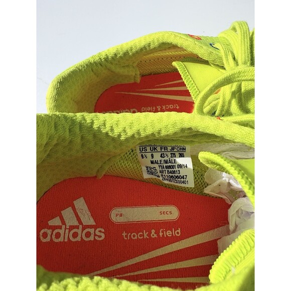 Adidas Sprint Star 4 Mens Size 9.5 Yellow Running Track & Field Spikes Shoes - Picture 6 of 10
